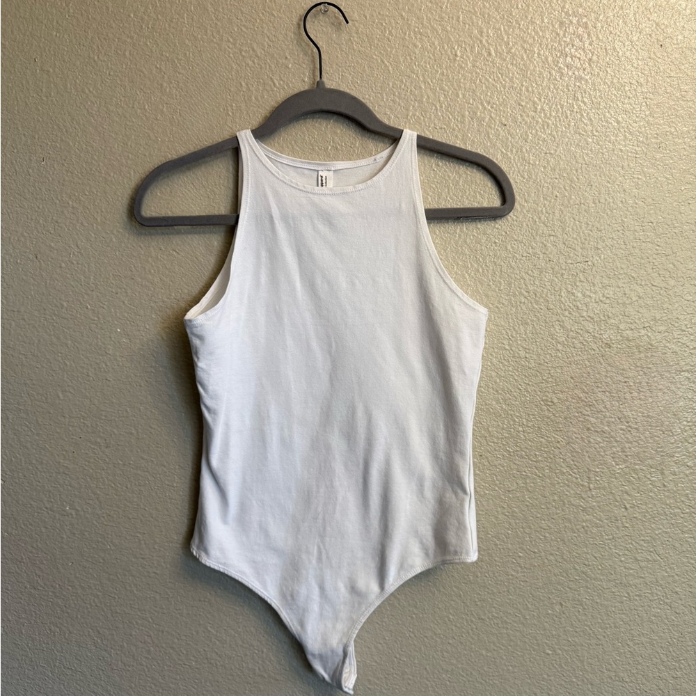 American Apparel White Racerback Bodysuit